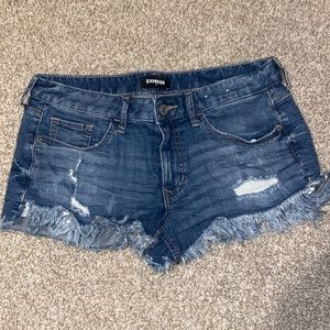 Express Shortie Low Rise Jean Shorts